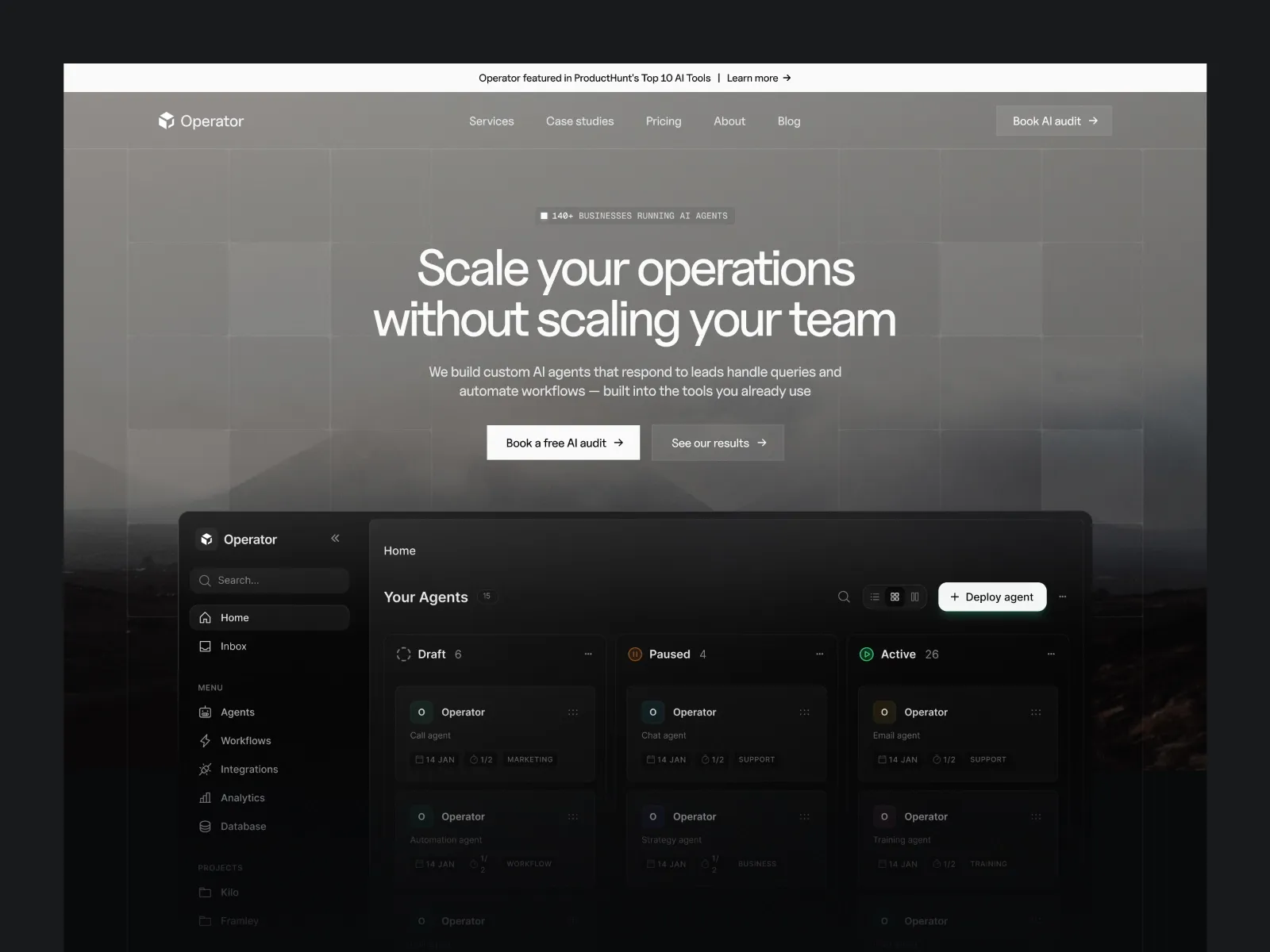 Website screenshot example from Metamoon project 2